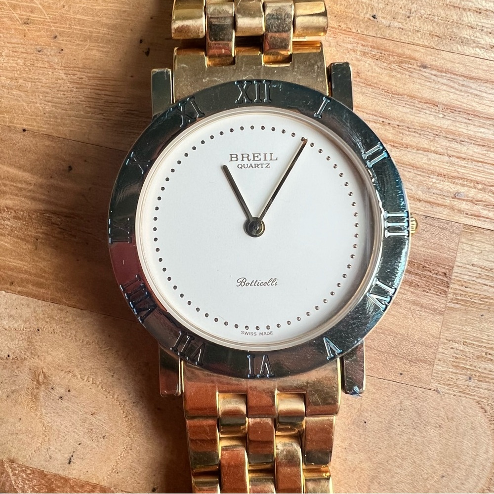 Vintage Breil ladies gold tone dress watch NEW BATTERY